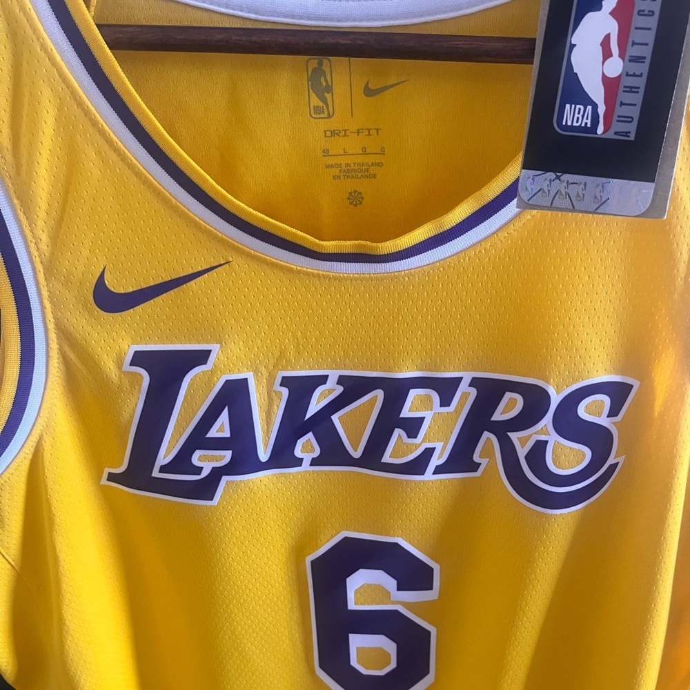 Nike Stitched Signature LeBron James Lakers Basketball Jersey - Picture 2 of 5